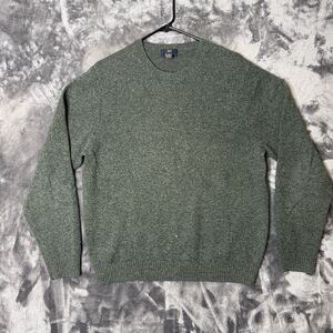Brooks Brothers 346 Lambswool Pullover Green Long Sleeve Medium Crewneck Sweater